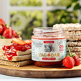 Джем для диабетиков на пектине YAGODAR Клубника 210 г (2333380380)