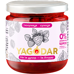 Джем без сахара YAGODAR Клубника с земляникой 210 г (2344975535)