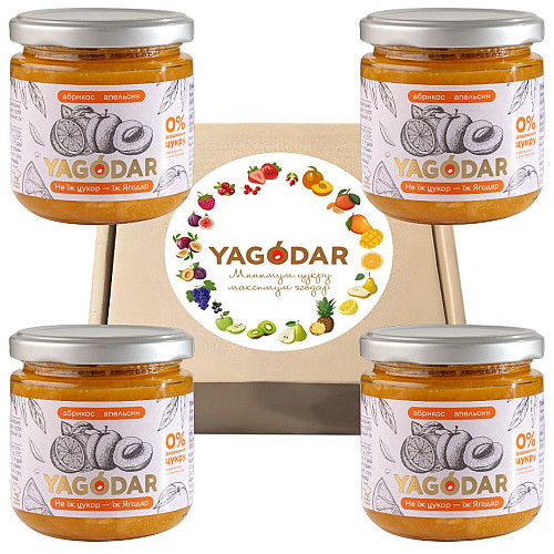 Джемы без сахара YAGODAR Абрикос с апельсином 4 шт (2344975538)