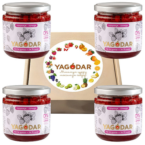 Джемы без сахара YAGODAR Клубника с земляникой 4 шт (2344975540)