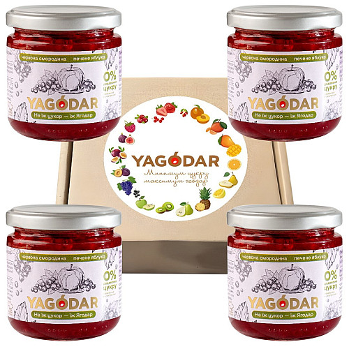 Джемы без сахара YAGODAR Печеное яблоко Красная смородина 4 шт (2344975541)