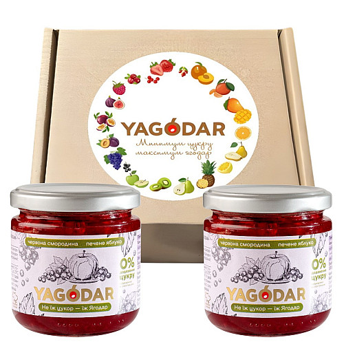 Джемы без сахара YAGODAR Печеное яблоко Красная смородина 2 шт (2345343673)