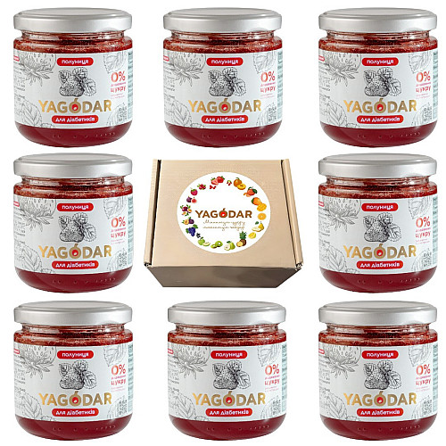 Джемы для диабетиков YAGODAR Клубника 8 шт (2351365785)