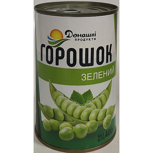 Горох зелений консервований Домашні продукти 400 г 4820186123180
