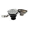 Чашка для кальяна керамічна з металевою кришкою No Brand 9х5,7 см Чорний (DN36179)