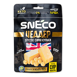 Сир сушений спінений snEco Чеддер 28 г 4823095814347