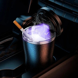 Автомобільна попільниця з підсвіткою Hoco ZP9 Black