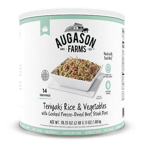Рис теріякі з овочами та шматочками яловичини Augason Farms 14 порцій (101115)