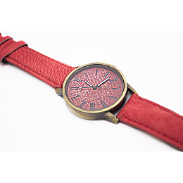 Наручные часы джинсовые VOLRO Красный (vol-447)