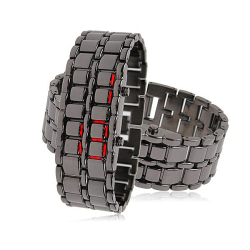 Часи-брелок Led Watch Iron Samurai, Чорний з червоними світлодіодами ( IBW012BR )