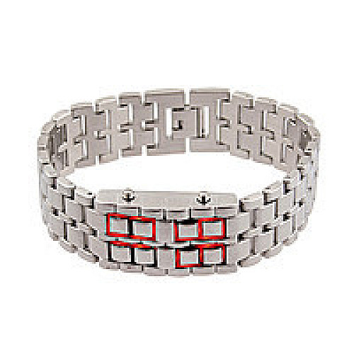 Часи-браслет Led Watch Iron Samurai, Сріблястий з червоними світлодіодами ( IBW012SR )