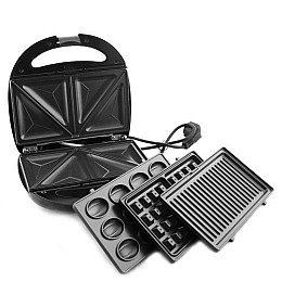Вафельница-Бутербродница со съемными формами Royals Berg GT-779 1200W Черный