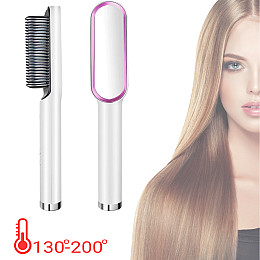 Електрична щітка-випрямляч для волосся Hair Style UKC праска з турмаліновим покриттям 6 температурних режимів Білий