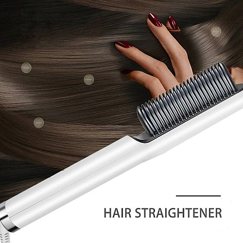 Електрична щітка-випрямляч для волосся Hair Style UKC праска з турмаліновим покриттям 6 температурних режимів Білий