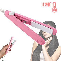 Випрямляч щипці Straightener Style Mini для укладки волосся та створення об'єму Рожевий
