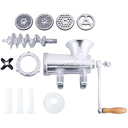 Ручна м'ясорубка 2в1 з насадками для наповнення ковбас 25х12х18.5см Kamille DP73534