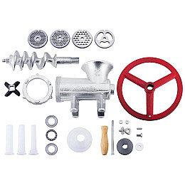 Ручна м'ясорубка 2в1 з насадками для наповнення ковбас 31х16х20.5см Kamille DP73537