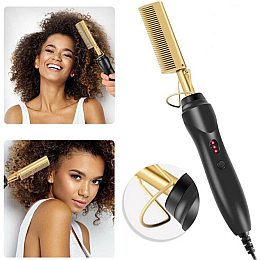 Расческа-выпрямитель для волос MHZ High Heat Brush 7951 чорний