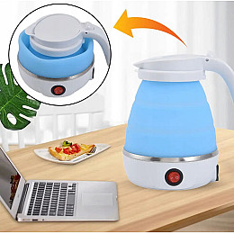 Дорожній чайник силіконовий складаний дисковий 0,6л 600вт 220в Travel Folding Electric Kettle YS-2008