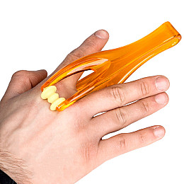 Турмаліновий масажер для пальців рук Lesko Roller Massager 145 мм Оранжевий (10748-58212)