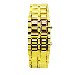 Часы-браслет Iron Samurai LED Watch золотистый с красными светодиодами (IBW012YR)