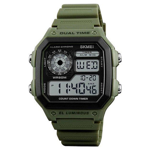 Часи наручні чоловічі Skmei 1299 Army Green 1299AG (12338-hbr)