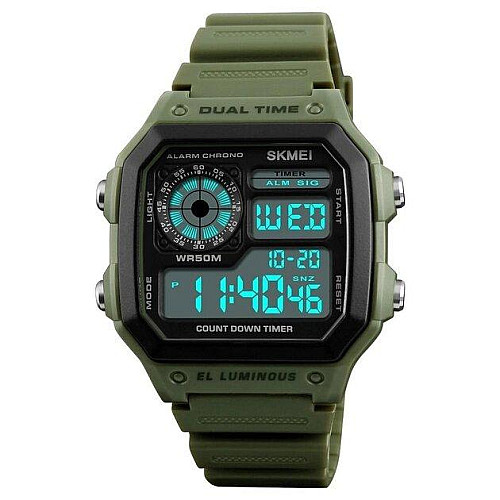 Часи наручні чоловічі Skmei 1299 Army Green 1299AG (12338-hbr)