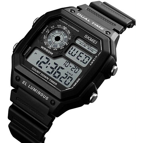 Часи наручні чоловічі Skmei 1299 Black 1299BK (12339-hbr)