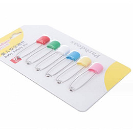 Дитячі безпечні булавки Смайл KiDaDndy Multicolor 6 шт