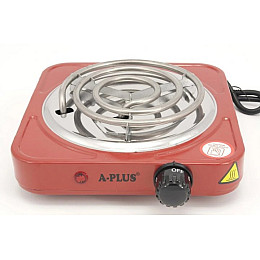 Плита електрична червона 1000 Вт A-Plus 2101 (1 конфорка, спіраль)