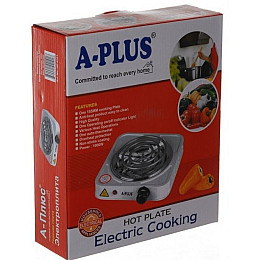 Плита електрична червона 1000 Вт A-Plus 2101 (1 конфорка, спіраль)