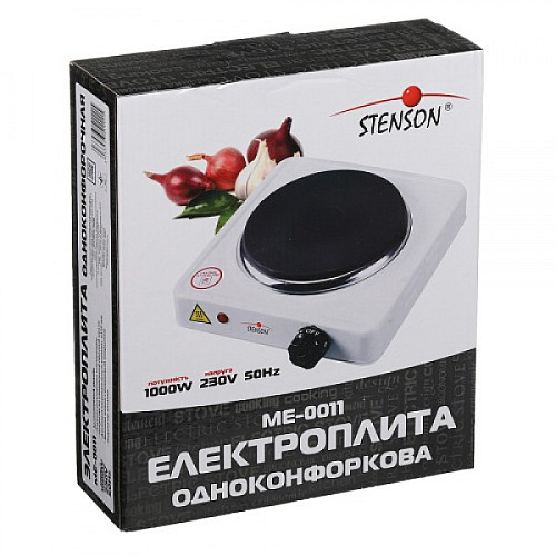 Плита электрическая настольная белая Stenson 0011ME (1 конфорка, диск)