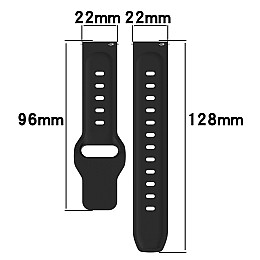 Ремешок силиконовый для часов универсальный BeWatch 22 мм Черный