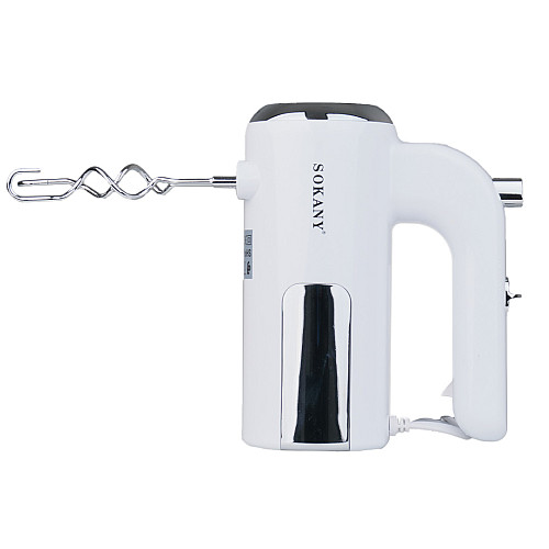 Миксер ручной Sokany SK-6640 облегченный с двумя насадками белый (SK6640W)