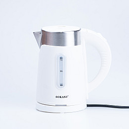 Электрочайник Sokany SK-0808W дисковый 1л белый (SK0808W)