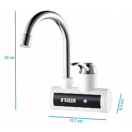 Кран з підігрівом води настінний Noveen IWH150 230х190х167 мм Сріблясто-білий