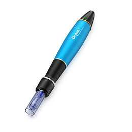 Беспроводной портативный дермапен Dr. Pen Ultima A1 для фракционной мезотерапии на аккумуляторе Черно-голубой (860)