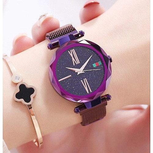 Женские часы Starry Sky Watch на магнитной застёжке Фиолетовый