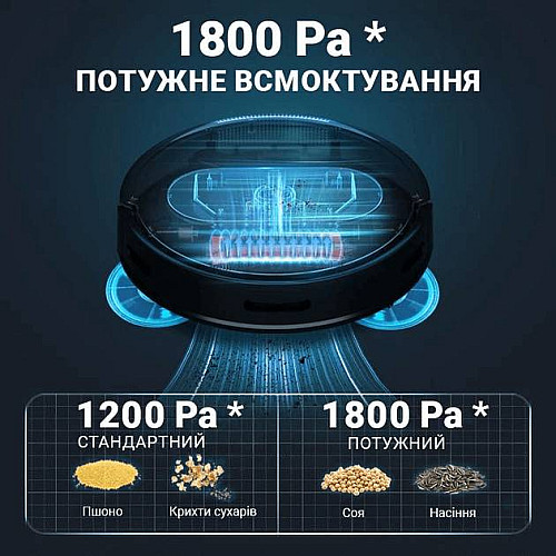 Потужний робот-пилосос з функцією вологого прибирання Inspire B11 PRO Black