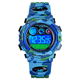 Часы наручные детские Skmei 1547 Camouflage Light Blue 1547CMLTBU (17147-hbr)
