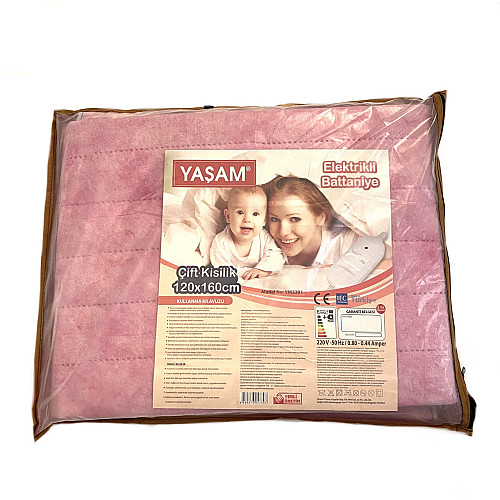 Электрическая двуспальная простынь YASAM 120х160 см Розовый (YM2301-01)