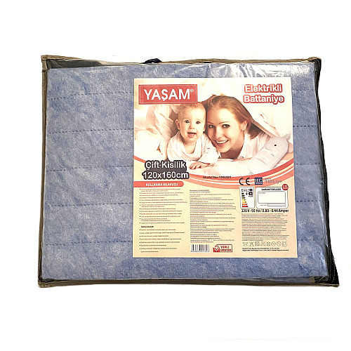 Электрическая двуспальная простынь YASAM 120х160 см Голубой (YM2301-03)