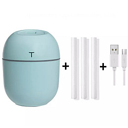 Ультразвуковий міні-увлажнювач повітря OEM HUMIDIFIER з дифузором USB 10х7х5 см 220 мл Бірюзовий (HT0003)