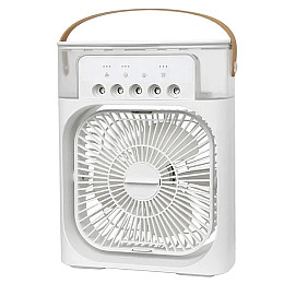 Настольный вентилятор No Brand с увлажнителем воздуха Air Cooler Fan с USB и LED подсветкой 21x26x9 см Белый (2104618501)