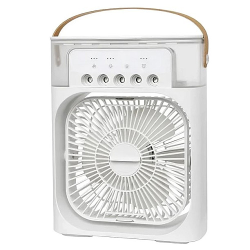 Настільний вентилятор No Brand з зволожувачем повітря Air Cooler Fan з USB та LED підсвіткою 21x26x9 см Білий (2104618501)
