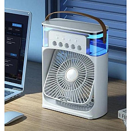 Настільний вентилятор No Brand з зволожувачем повітря Air Cooler Fan з USB та LED підсвіткою 21x26x9 см Білий (2104618501)