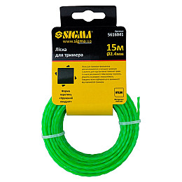Леска Sigma для триммера крученый квадрат Ø2.4мм 15м (5616041)