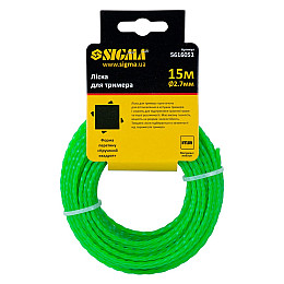 Леска Sigma для триммера крученый квадрат Ø2.7мм 15м (5616051)