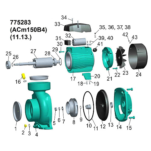 Насос центробіжний 1.5кВт Hmax 14.5м Qmax 1000л/хв 4" LEO 3.0 (775283)