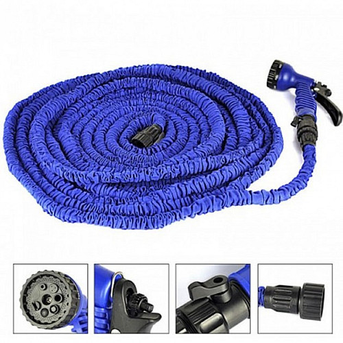 Шланг для полива компактный растягивающийсяMagic Hose 22,5m/75ft стрейтч шланг Синий